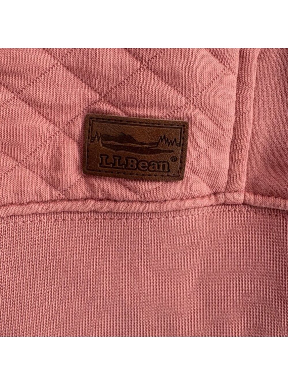 L.L. Bean Women Quilted Quarter-Zip Pullover M Pink Fleece Lined Outdoor Camping - Picture 4 of 12